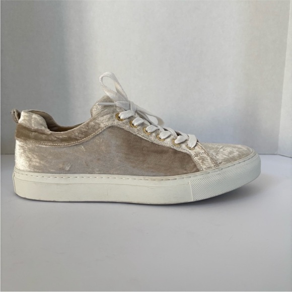 M Gemi Palestra Velvet Sneakers Italian Designer Shoes Beige Size 38 US 7.5 8 - Picture 7 of 12